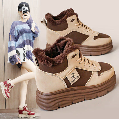 Damen Sneaker High-Top Kuschelig Sportlich Frauen Schuhe