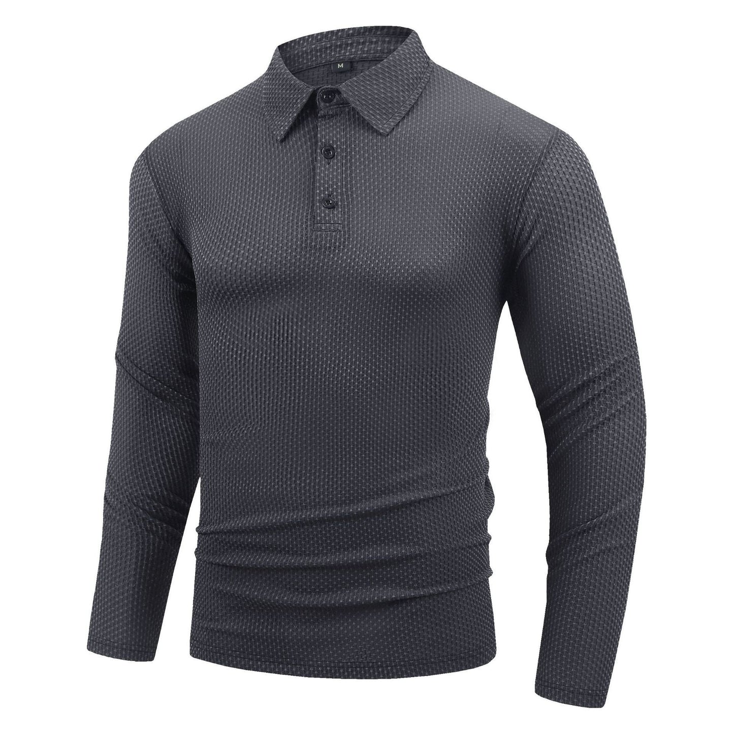 Herren Poloshirt Langarm Strukturiert Modern Berlin