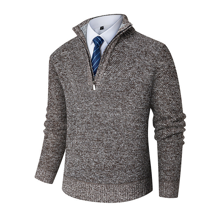 Herren Pullover Feinstrick Halbzipper Modern - BerlinGlamour