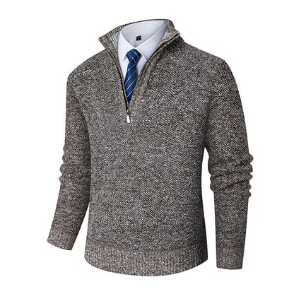 Herren Pullover Feinstrick Halbzipper Modern - BerlinGlamour