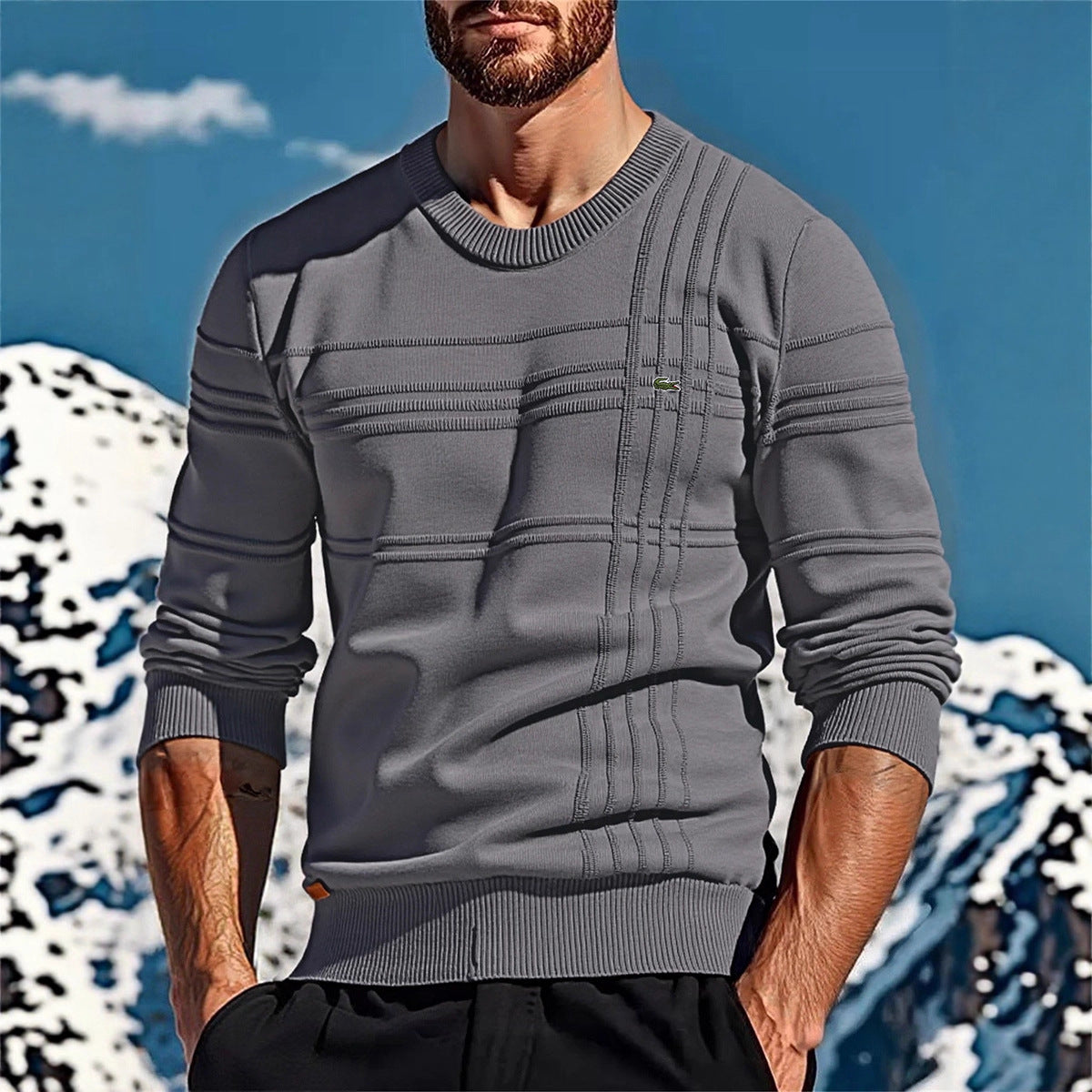 Herren Strickpullover Modern mit Textildetails und Einzigartigem Design