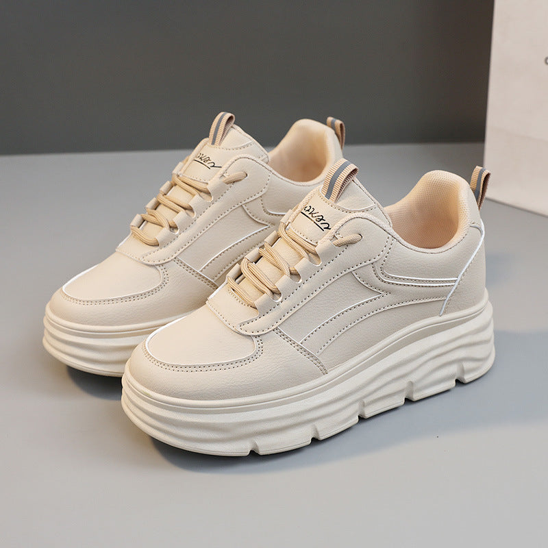 Damen Plateau Sneaker atmungsaktiv Komfort Laufsohle