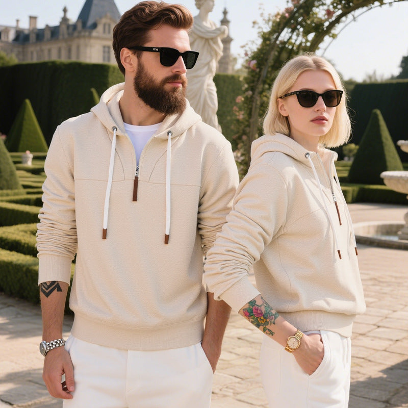 Herren Kapuzenpullover Strukturiert Modern Reißverschluss