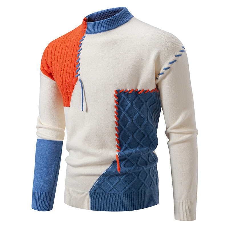Herren Pullover Modern Hochkragen Muster Pullover
