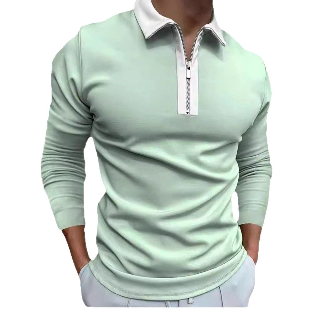 Herren Sweatshirt Stehkragen Modern Reißverschluss
