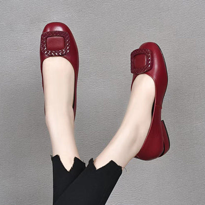 Damen Ballerinas Klassisch Schnallen Design Schuhe