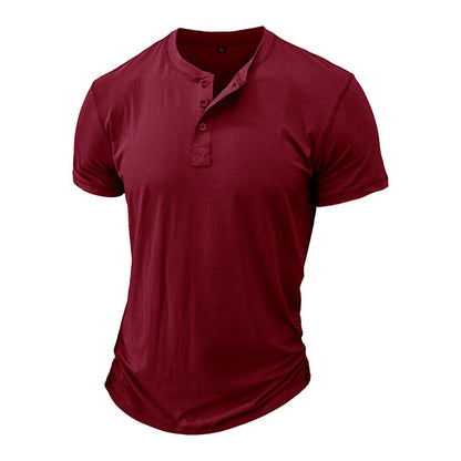 Herren T-Shirt Modern mit Knopfleiste Slim-Fit
