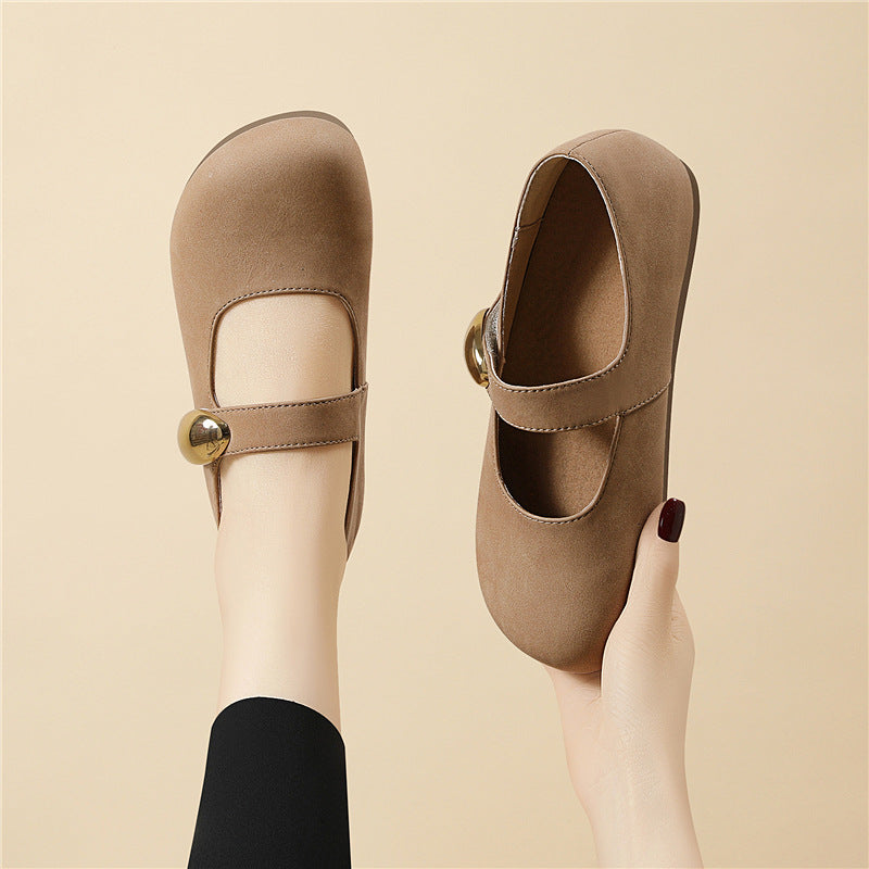 Elegante Damen Ballerinas Schnalle Riemchen Zeitlos