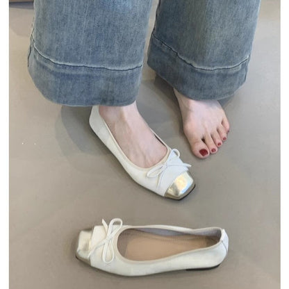 Damen Ballerinas Elegante Glanz Schuhe Zierlich