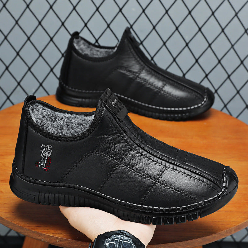 Damen Leder Hausschuhe Bequem Warm Rutschfest