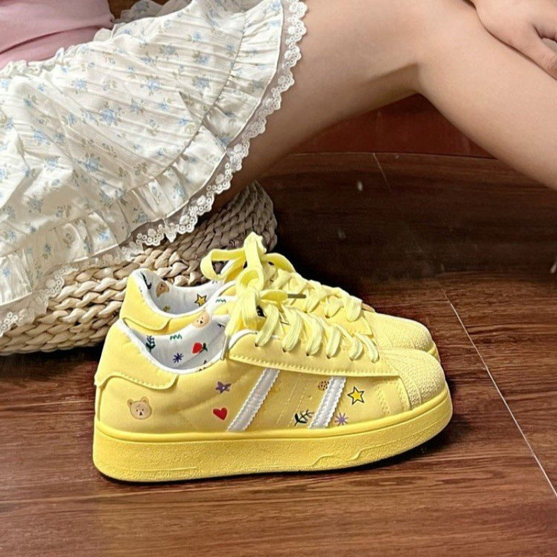 Damen Sneaker Sportlich Bequem Laufsohle Weißen - BerlinGlamour