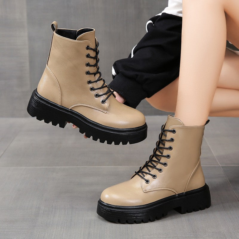 Damen Schnürstiefel Robust Winterstiefel Modisch