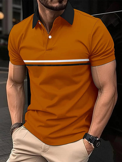 Herren Polo-Shirt Gestreift Sportlich Modern - BerlinGlamour