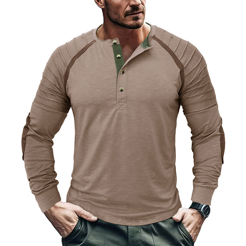 Herren Langarmshirt Stylisch Schulterdesign Berlin Modern - BerlinGlamour