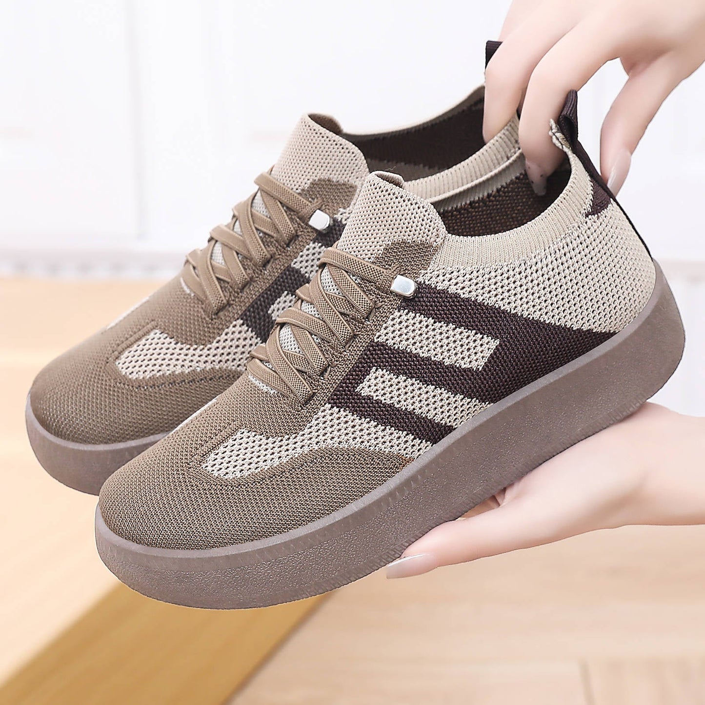 Damen Sneaker Bequem Plattformsohle Hochzeitsschuhe