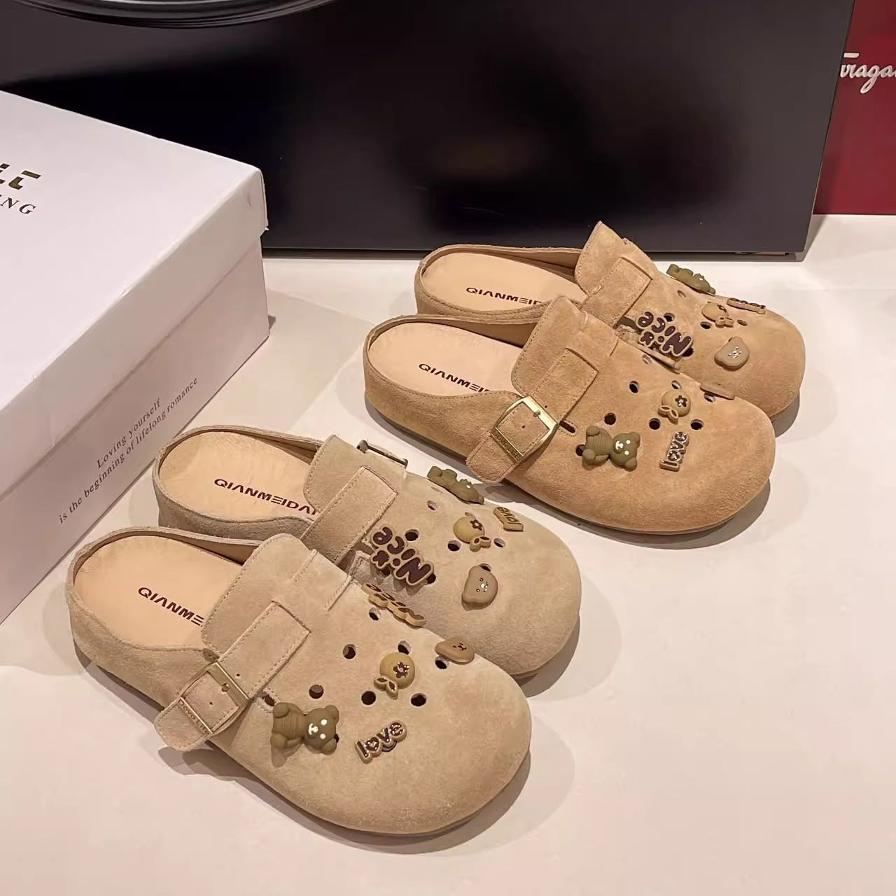 Damen Clogs Modisch Riemendesign Dekorativ Sommer