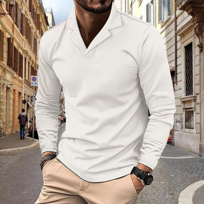 Herren Langarmshirt Modern Strukturiert Trendig