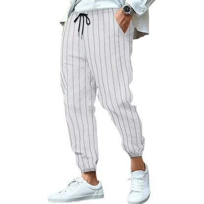 Herren Freizeithose Mit Streifen Elastisch Bequem