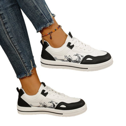 Damen Sneaker Bequem Lässig Sportlich Schwarz
