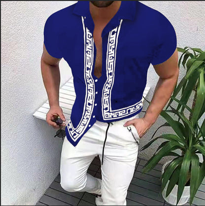 Herren Hemd Kurzarm Geometrisch Druck Modern Berlin Style