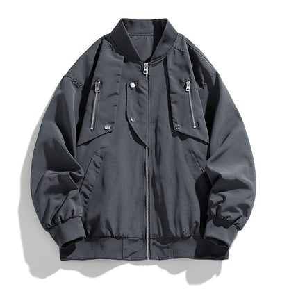 Herren Bomberjacke Modern Urban Style Funktionale Taschen - BerlinGlamour