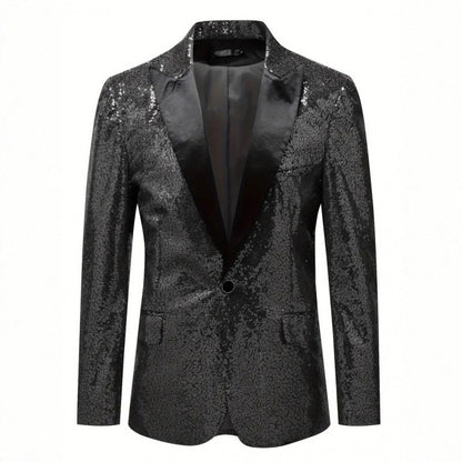 Eleganter Herren Blazer Smokey Pailletten Anzug