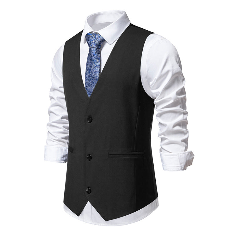 Herren Anzugweste Modern Slim Fit Mit Taschen