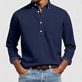 Herren Langarmhemd Moderner Kragen Slim Fit
