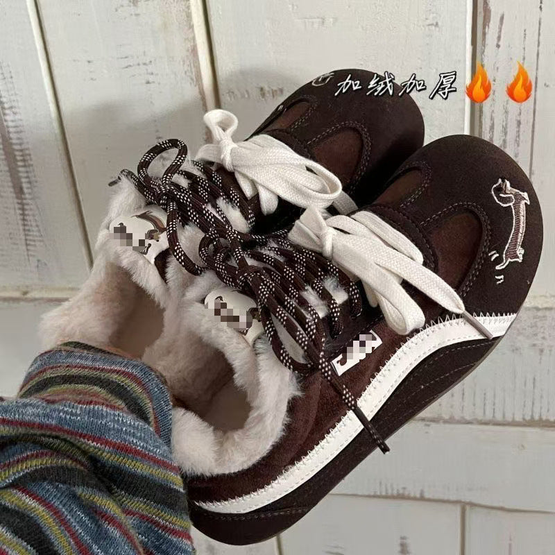 Damen Sneaker Warm Fleece Innensohle Winterstil