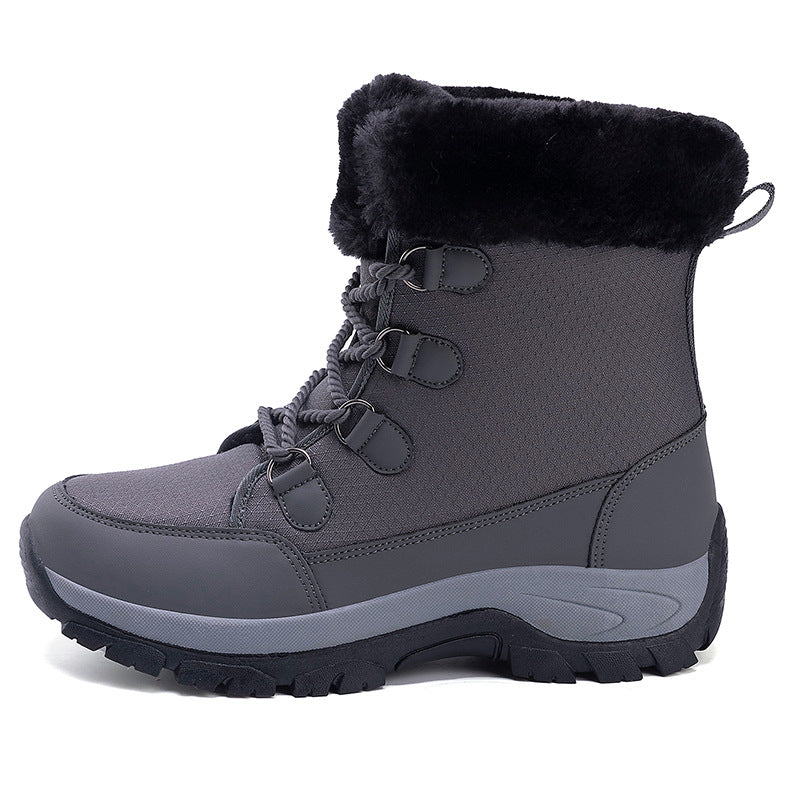 Damen Winterstiefel Fleecegefüttert Rutschfest Hohes Schaft