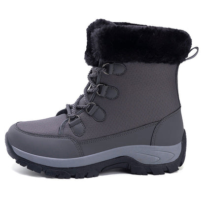 Damen Winterstiefel Fleecegefüttert Rutschfest Hohes Schaft