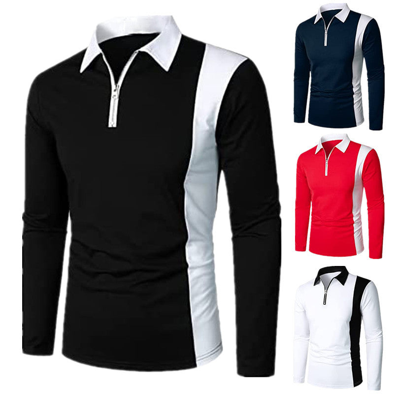 Herren Polohemd Langarm Sportlich Modern Farben - BerlinGlamour