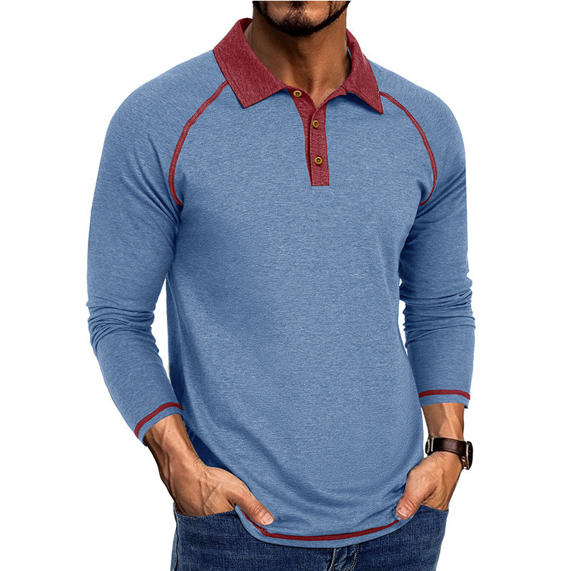 Herren Polo-Shirt Langarm Sportlich Moderner Kragen