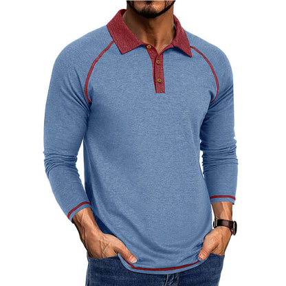 Herren Polo-Shirt Langarm Sportlich Moderner Kragen