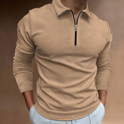 Herren Sportshirt Langarm Reißverschluss Modern