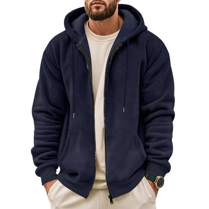 Herren Fleece-Hoodie Sportlich Bequem Mit Taschen