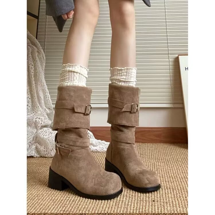 Damen Stiefel Hoch Modisch Rutschfest Schuhe - BerlinGlamour