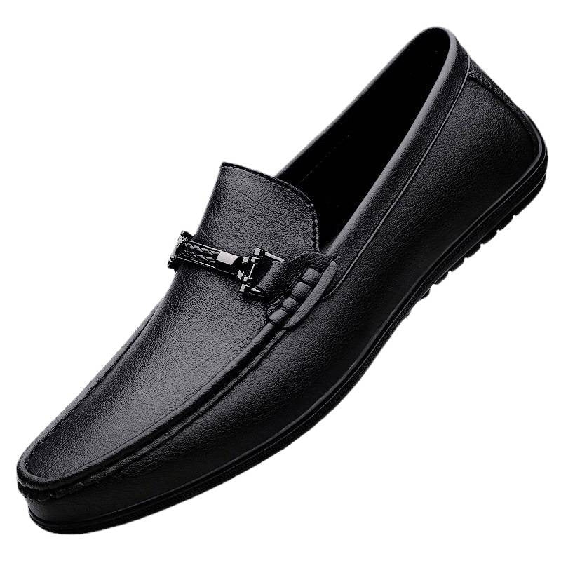 Damen Mokassins aus Leder mit Schnallenverschluss Elegante Schuhe