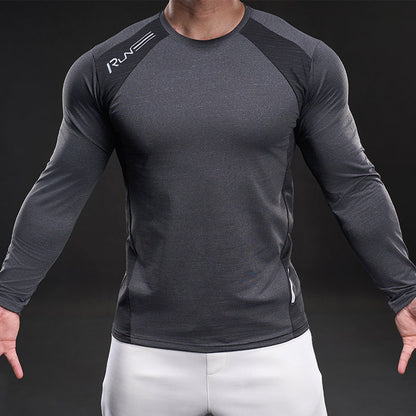 Herren Laufshirt Atmungsaktiv Langarm Mesh Funktionsshirt