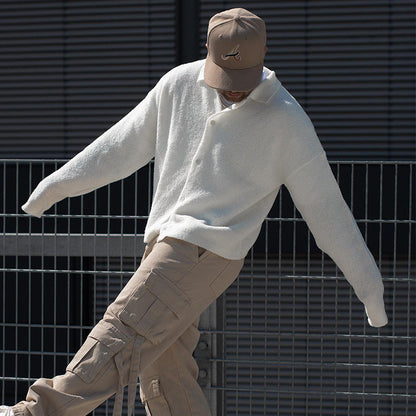 Herren Strickjacke Lässig Strukturiert Mit Knöpfen