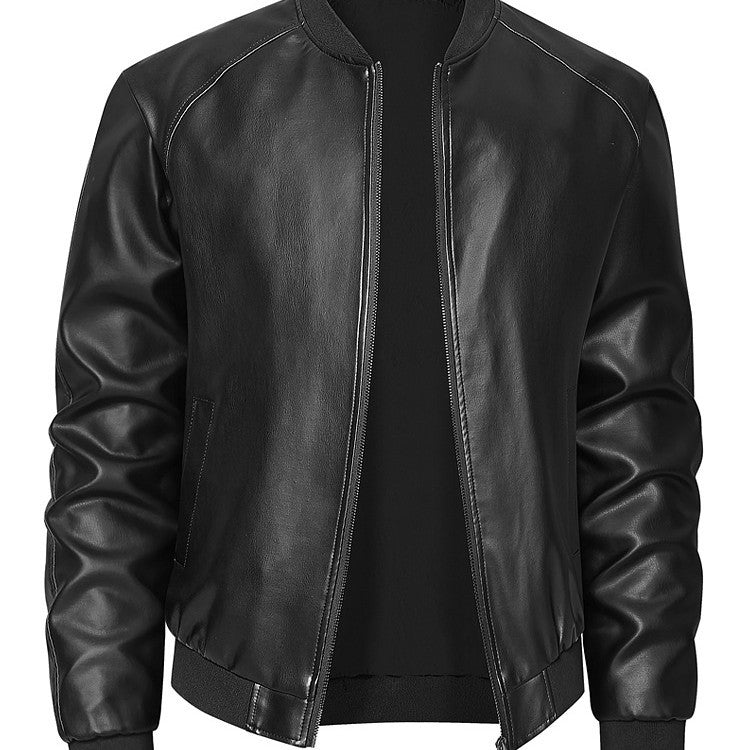Herren Lederjacke Elegant Modern Schnitt mit Taschen