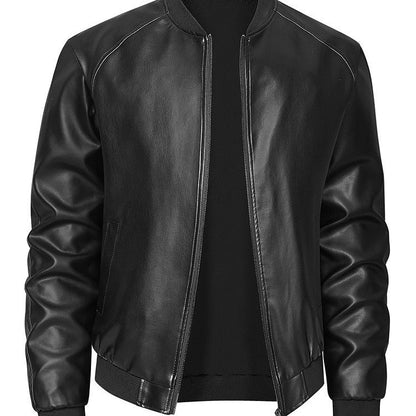 Herren Lederjacke Elegant Modern Schnitt mit Taschen