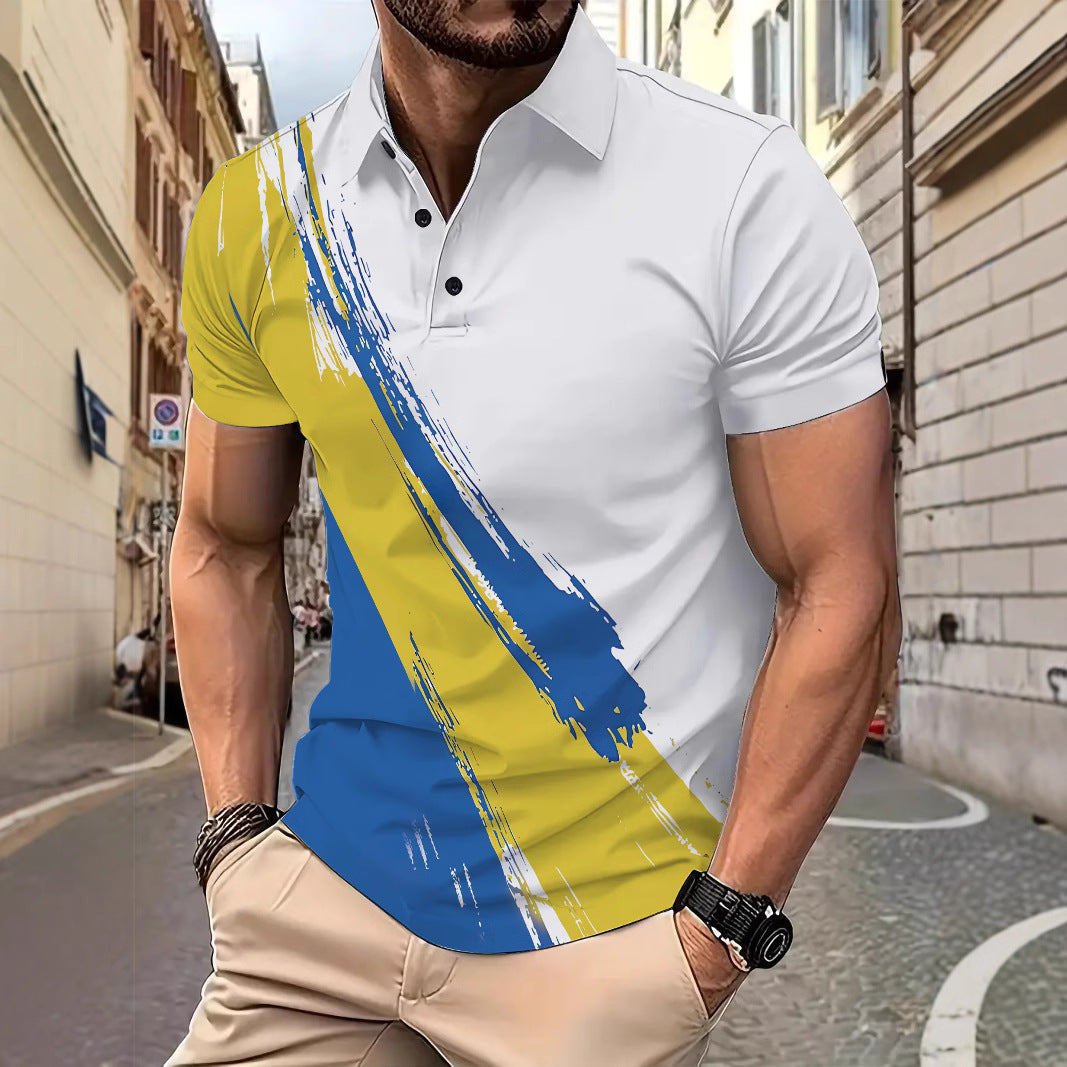 Herren Poloshirt Farbverlauf Modern Trendig - BerlinGlamour