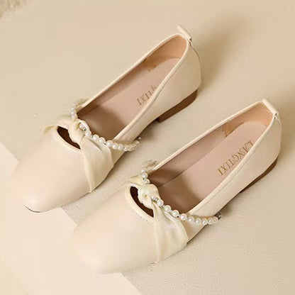 Damen Ballerinas Elegante Perlen Schuhe