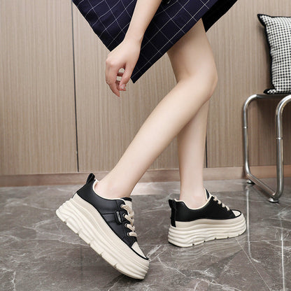 Damen Plateau Sneaker Komfortabel Schnürung Modisch
