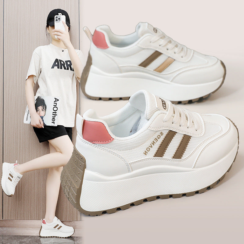 Damen Plateau Sneaker Hoch mit Weicher Laufsohle Stilvoll - BerlinGlamour