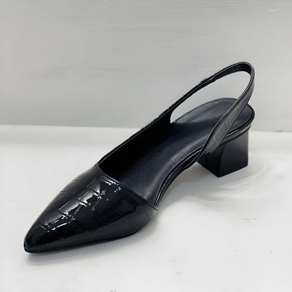 Damen Schuhe Spitz Zulaufend Blockabsatz