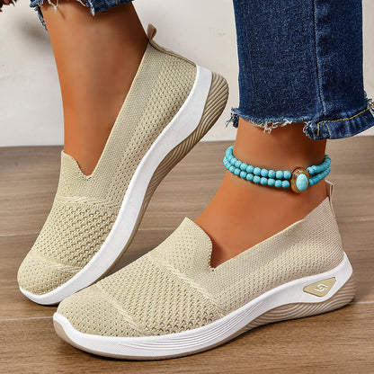 Damen Slip-On Schuhe Atmungsaktiv mit elastischer Passform Bequem