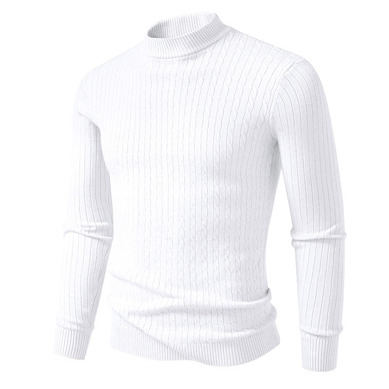 Herren Rollkragenpullover mit Zopfmuster Modern