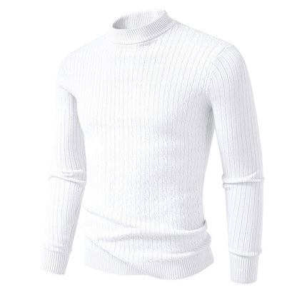 Herren Rollkragenpullover mit Zopfmuster Modern